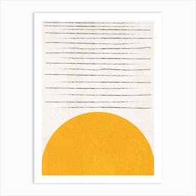 Sun Lines Mustard Abstract Art Print