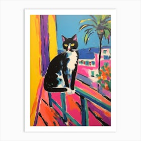 Painting Of A Cat In Cannes France 4 Art Print