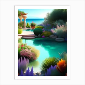 Pond In The Garden Art Print