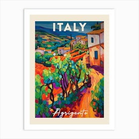 Agrigento Italy 2 Fauvist Painting  Travel Poster Art Print