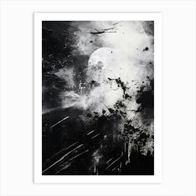 Space Abstract Black And White 5 Art Print