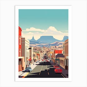 Cape Town, South Africa, Flat Illustration 1 Art Print