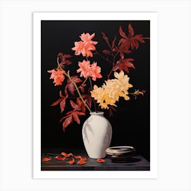 Bouquet Of Autumn Blaze Maple Flowers, Autumn Fall Florals Painting 0 Art Print