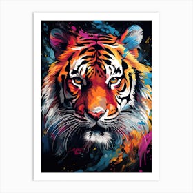 Tiger Art In Abstract Art Style 2 Art Print