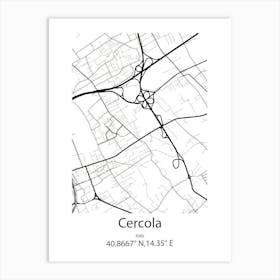 Cercola,Italy Minimalist Map Art Print