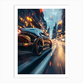 Speed Car In The City 1 Art Print