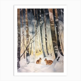 Winter Watercolour Chipmunk 4 Art Print