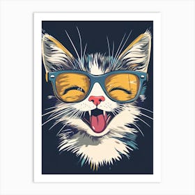 Cat With Sunglasses Art Print