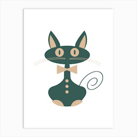 Purrfectly Dressed: Cat with a Bow Tie Póster