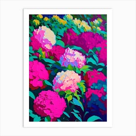 Mass Plantings Of Peonies Colourful Colourful Painting Art Print