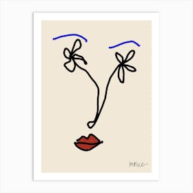 Face With Flowers Art Print