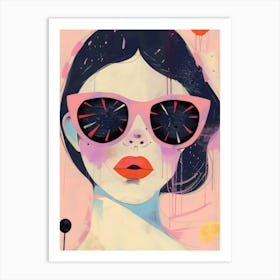 Girl In Sunglasses 10 Art Print