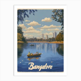 Aihrgdesign A Retro Travel Poster For Bangalore 3 Art Print