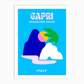 Take me to Capri Italy - Minimal Bright blue Summer - Travel series Art Print