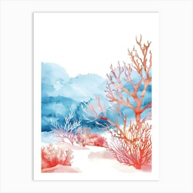 Watercolor Coral Reef Art Print