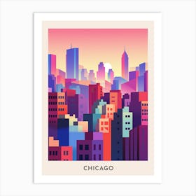 Chicago Colourful Travel Poster 5 Art Print