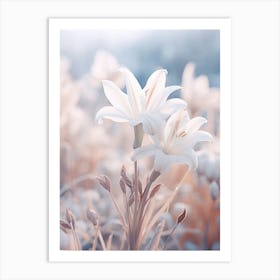 Frosty Botanical Lily 3 Art Print