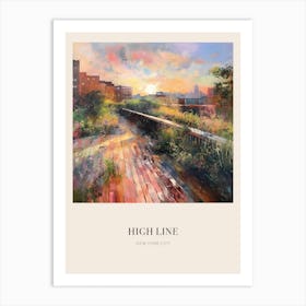 High Line Park New York City 3 Vintage Cezanne Inspired Poster Art Print