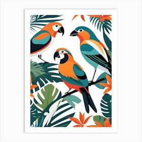 Parrots In The Jungle 1 Art Print