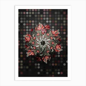 Vintage Corn Lily Flower Wreath on Dot Bokeh Pattern n.0224 Art Print