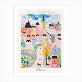 Poster Of Helsinki, Dreamy Storybook Illustration 1 Art Print