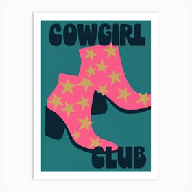 Cowgirl Club (blue and pink)  Art Print