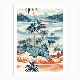 Honolulu, Hawaii, Inspired Travel Pattern 4 Art Print