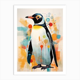 Bird Painting Collage Penguin 4 Art Print