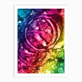 Watercolor Abstraction A Rainbow Of Raindrops 2 Art Print