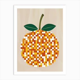 Orange Pixel Art 3 Art Print