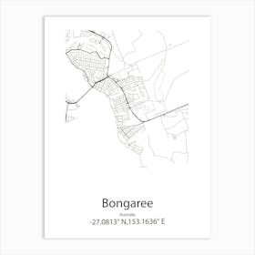 Bongaree,Australia Minimalist Map Art Print