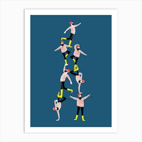 Pyramid Of Dancing Fisherman (Cornwall) Art Print