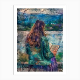 Girl Reading A Book 5 Art Print