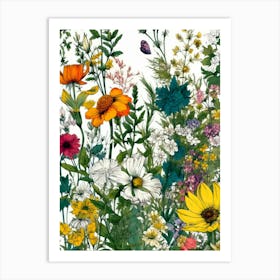 Wildflowers nature meadow flowers Art Print