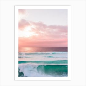 Bondi Beach, Sydney, Australia Pink Photography 2 Art Print