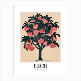 Peach Tree Colourful Illustration 3 Poster Art Print