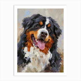 Burnese Mountain Dog Acrylic Painting 3 Art Print