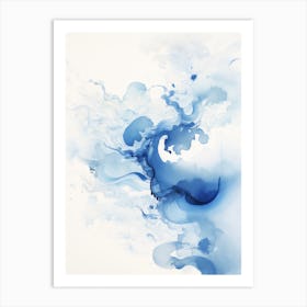 Blue Water Splash Art Print