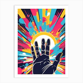 Hand In The shine, colorful abstract art Art Print