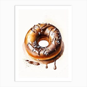 Mocha Donut Cute Neon 1 Art Print