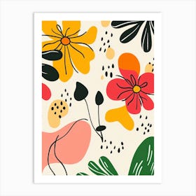 Abstract Floral Pattern 3 Art Print