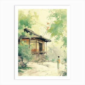 Uji Japan 1 Retro Illustration Art Print