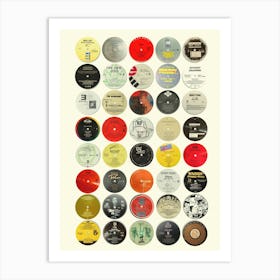 Hip Hop Vinyl Labels - Nostalgic Hip Hop Music Art Print Art Print