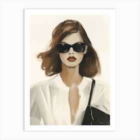 Portrait of Woman In Sunglasses Art Print