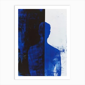 Blue, Black And White Art Print