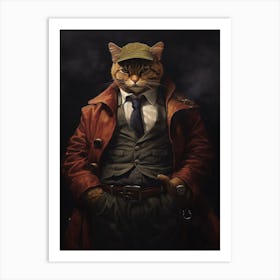 Gangster Cat Highlander Art Print