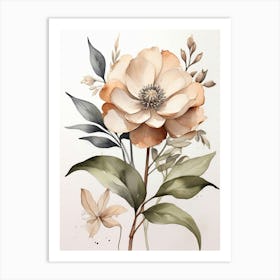 Watercolor Flower Painting Art Print