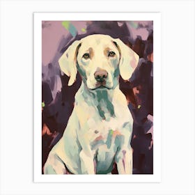A Weimaraner Dog Painting, Impressionist 1 Art Print