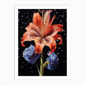 Surreal Florals Amaryllis 3 Flower Painting Art Print