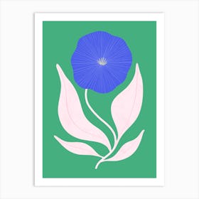 Abstract Blue Flower Art Print